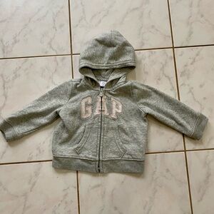 Baby Gap girl zip up grey hoodie 6-12 months